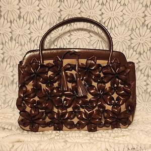 Valentino Garavani dk. brown leather handbag measuring approx 14.5inx4.25inx10in